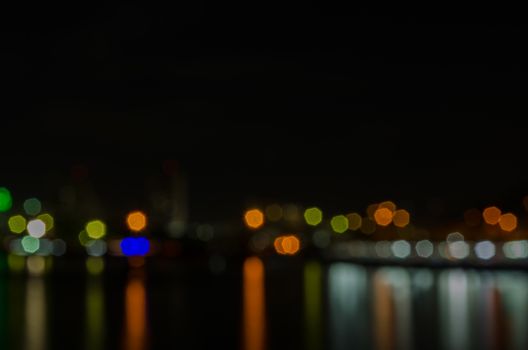 Abstract pattern of the night city in defocused lights