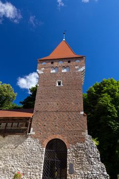 tower of the city fortification in krakow in poland