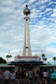 ORLANDO, FL - October 23, 2013: The Crossroads of the World exhibit  at Disney World Hollywood Studios in Orlando, FL.  The park was formerly called MGM Studios.