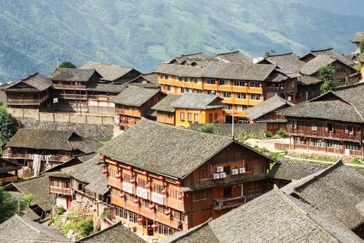 Chinese village rooftops