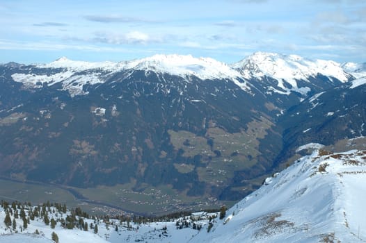 Zillertal valley in Austria nearby Kaltenbach