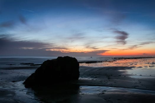 Sunset at Handry's Beach in Santa Barbara.