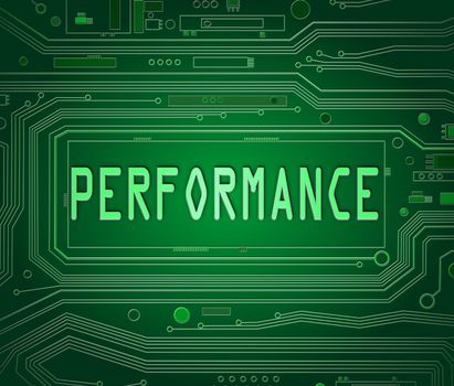 Abstract style illustration depicting printed circuit board components with a performance concept.
