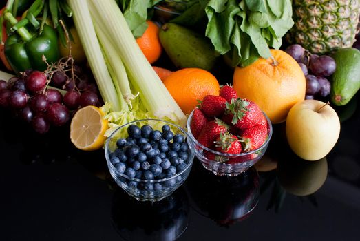 healthy variety of fresh fruits and vegetables