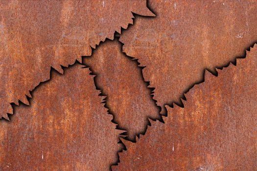 abstract rusty metal pattern, cracked pieces with shadow