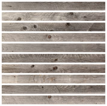 gray wooden boards isolated on white for your design