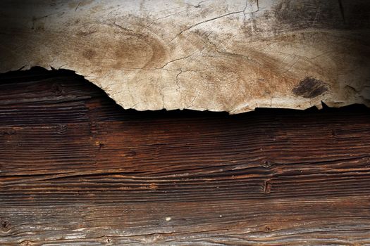 poplar piece of wood over spruce plank