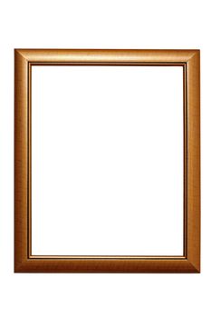 simple empty wooden frame isolated over white background for your design