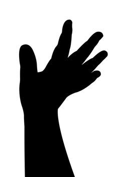 a two years old child hand silhouette, vector