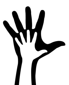 hands silhouette vector