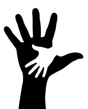 hands silhouette vector