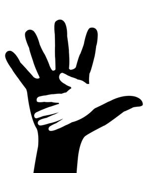 hands silhouette vector