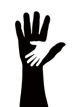 hands silhouette vector