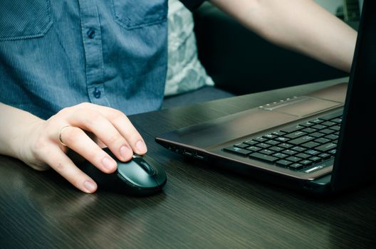 Man working with laptop