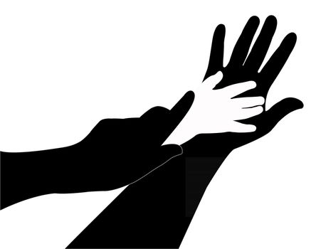 hands silhouette vector