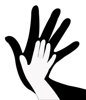 hands silhouette vector