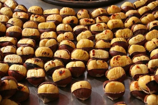 roasted chestnut as background