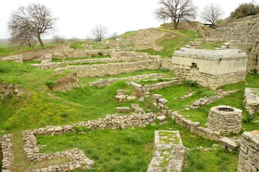 Ruins of ancient troy city, Canakkale (Dardanelles) / Turkey