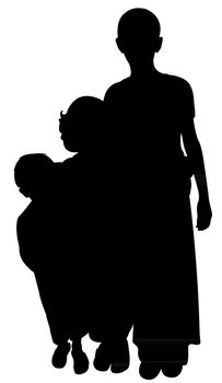 poor children silhouette vector