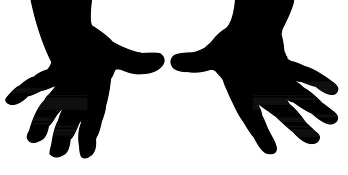 a pair baby hands silhouette vector