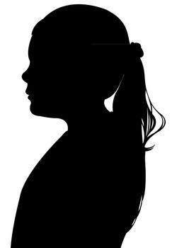 a child head silhouette vector