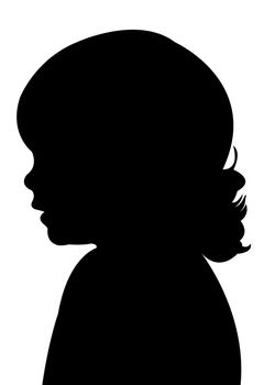 a child head silhouette vector