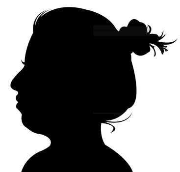 lady head silhouette vector