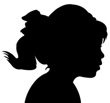 a girl head silhouette vector