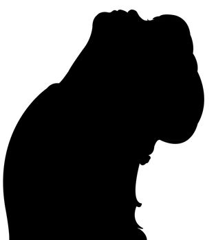 a girl head silhouette vector