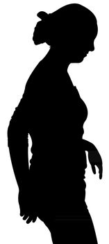 walking girl silhouette vector