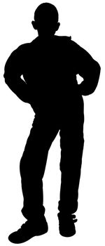 silhouette vector of a teenager