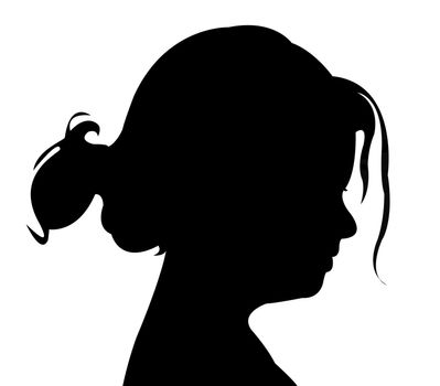 a girl head silhouette vector