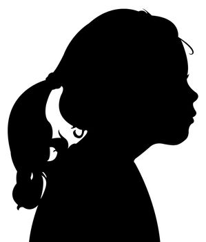 a girl head silhouette vector