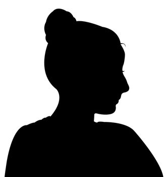 a girl head silhouette vector