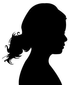 a girl head silhouette vector