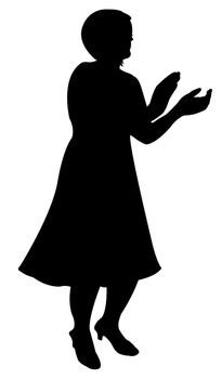 lady clapping silhouette vector