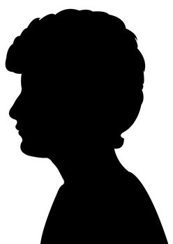 Silhouette of a mans head in black, vector