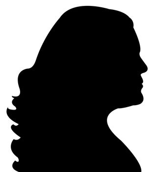 lady head silhouette vector