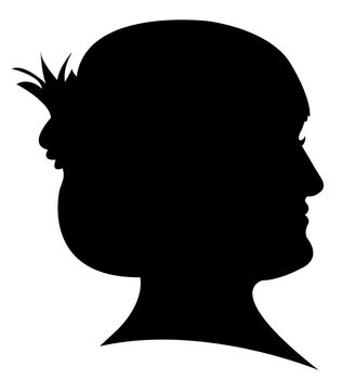 lady head silhouette vector