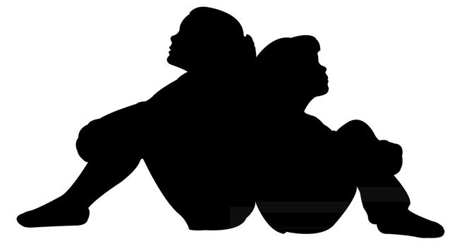 friends together silhouette vector