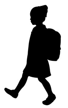 back to school kid silhouette