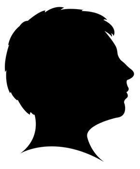 lady with short hair, silhouette vector