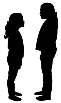 friends together silhouette vector