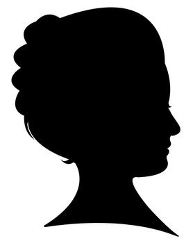 lady head silhouette vector