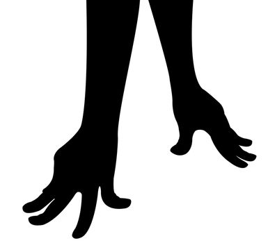 hands silhouette vector