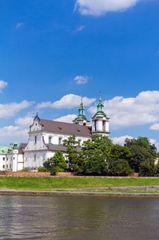 view on skalka church  in old town of  cracow in  poland