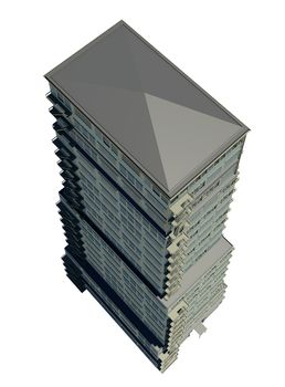 Highly detailed building. Isolated render on a white background