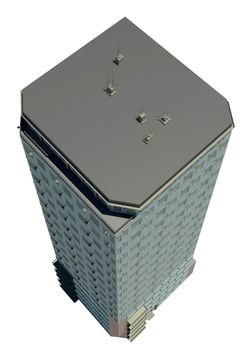 Highly detailed building. Isolated render on a white background