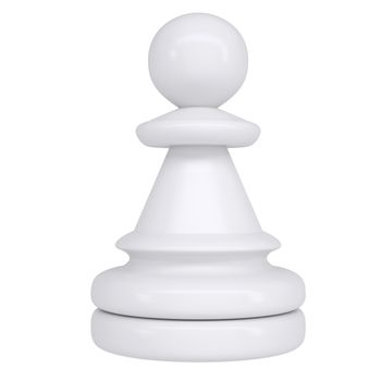 White pawn. Isolated render on a white background