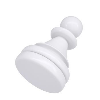 White pawn. Isolated render on a white background